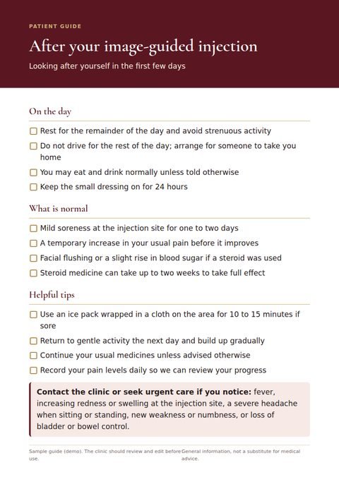 Cover of a printable patient guide